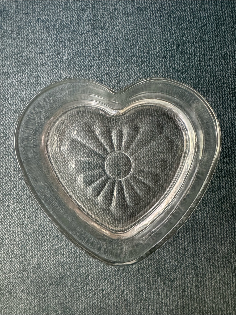 Vintage Libby Glass Heart Trinket Dish, Purse Bowl, Candy Dish